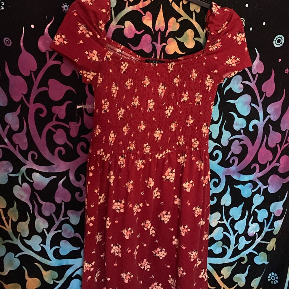 Cute red floral dress